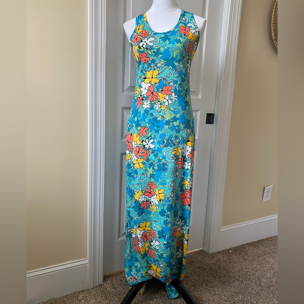 Lularoe Dani sleeveless tank maxi dress. Size S. Tropical print.